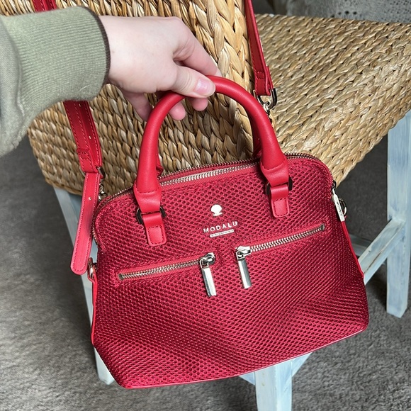 Modalu “Pippa” Small Red Grab Bag *RARE FABRIC DESIGN* NWOT - Picture 8 of 8